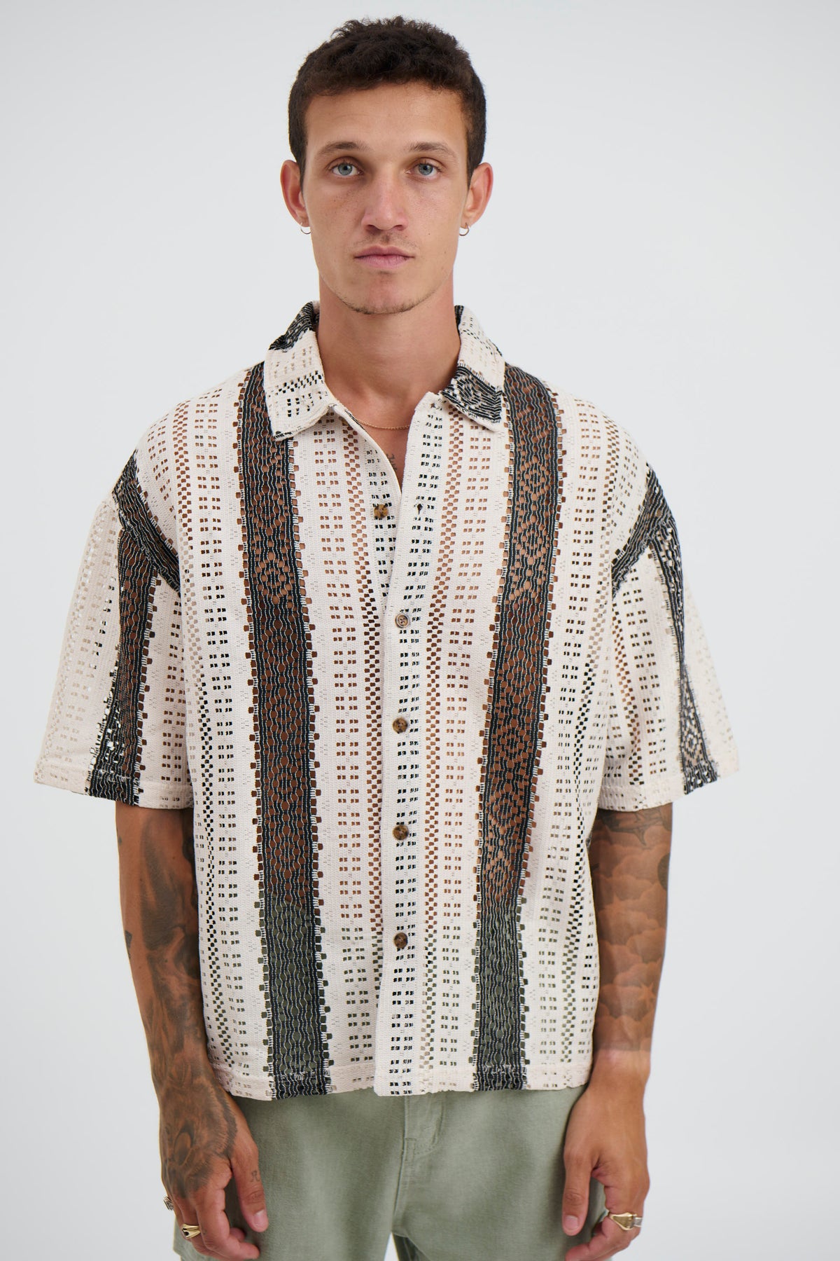 Lucas Drop Shirt Stripe Stitch