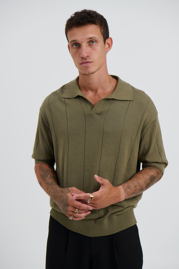 NTH Rib Polo Khaki