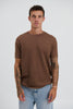 Carter Knitted Crew Tee Choc