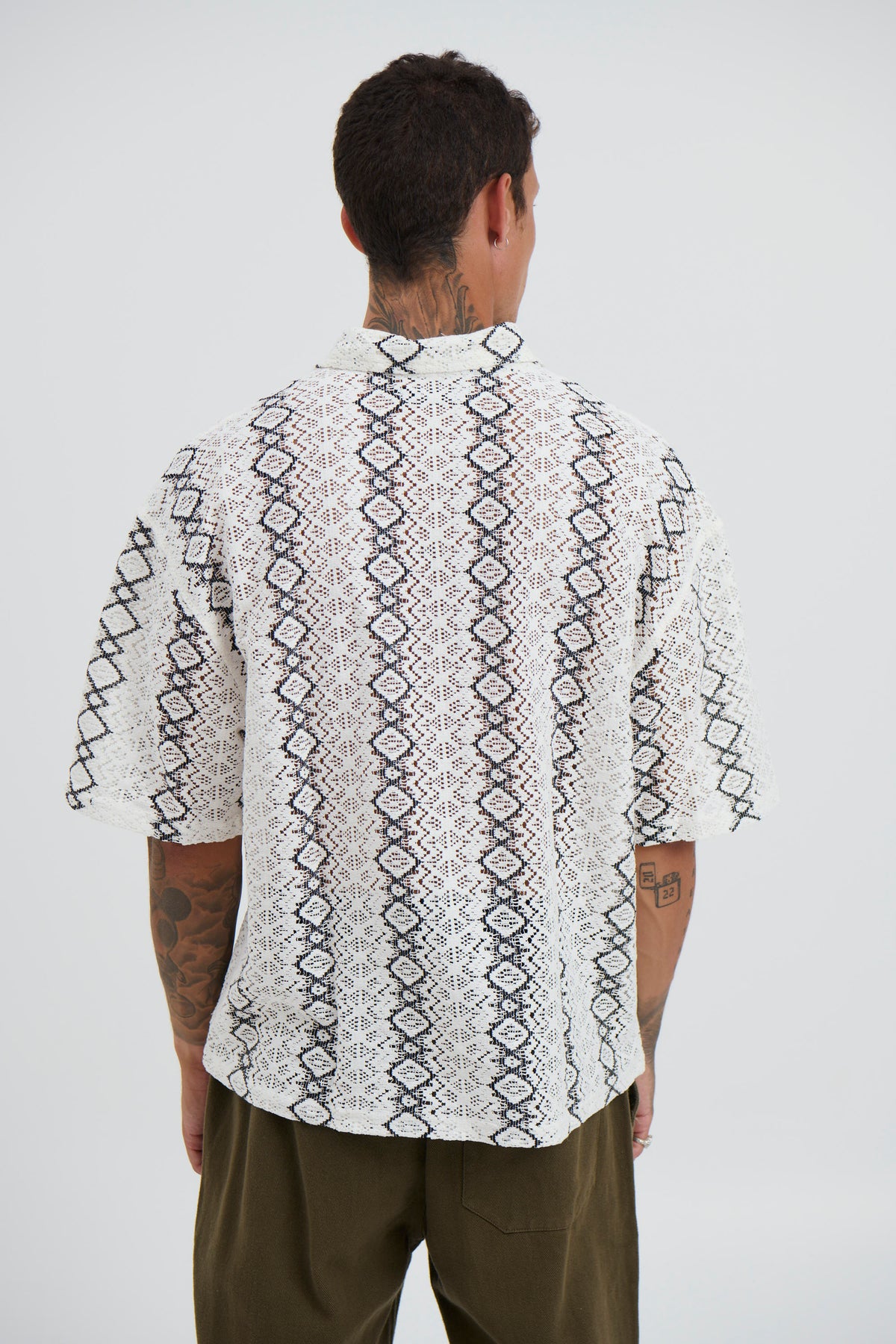 Lucas Drop Shirt Geo White