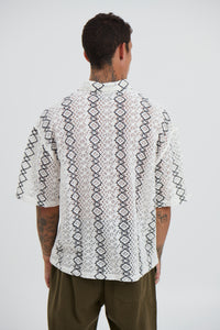 Lucas Drop Shirt Geo White