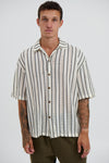 Lucas Drop Shirt Thin Black Stripe