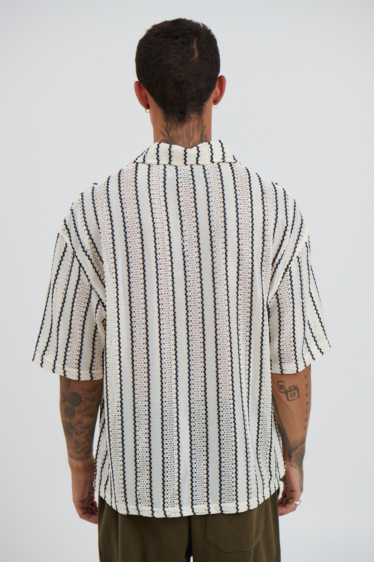 Lucas Drop Shirt Thin Black Stripe