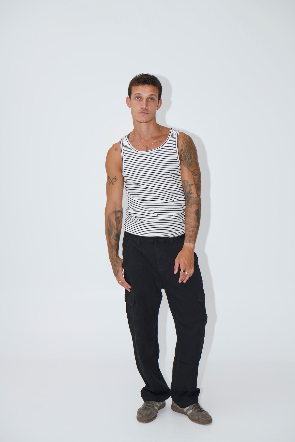 NTH Fitted Ribbed Tank Stripe