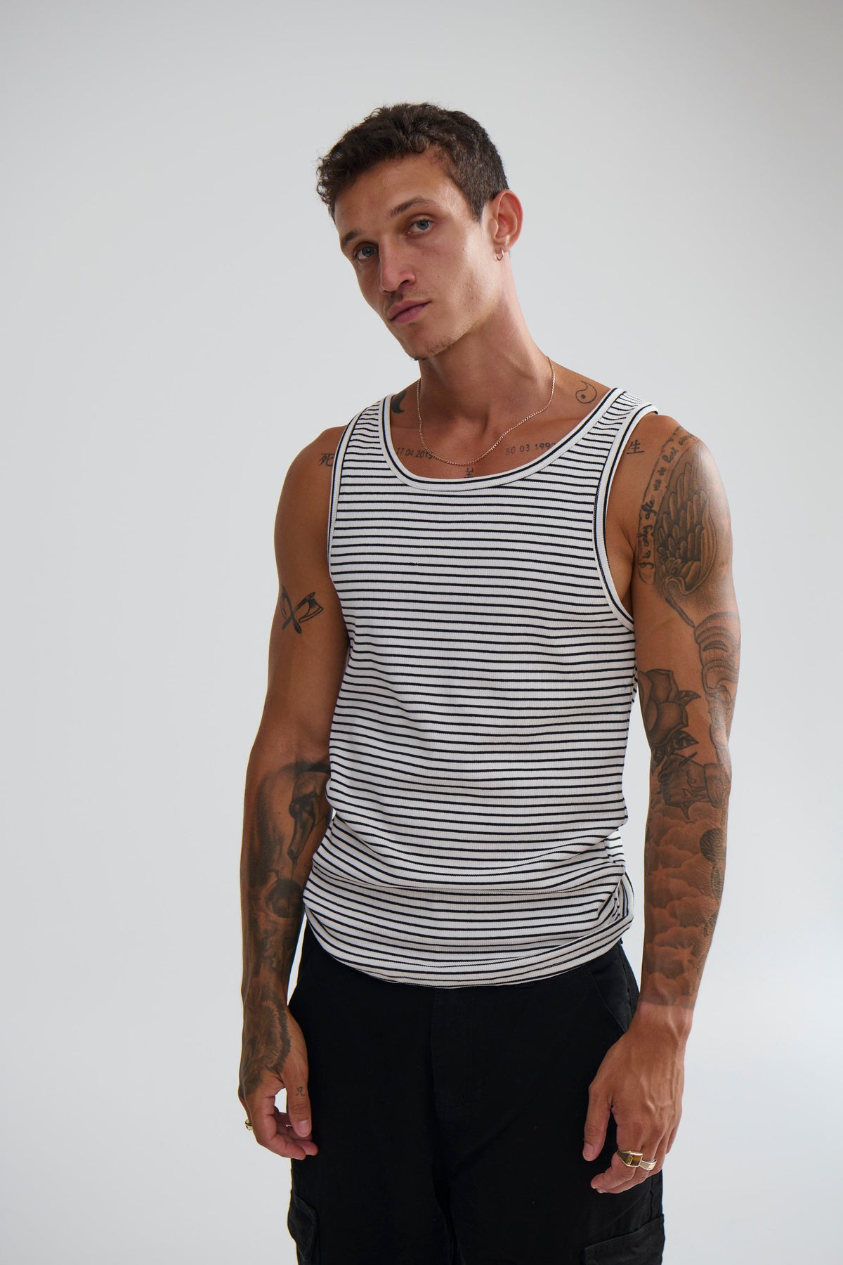 NTH Fitted Ribbed Tank Stripe