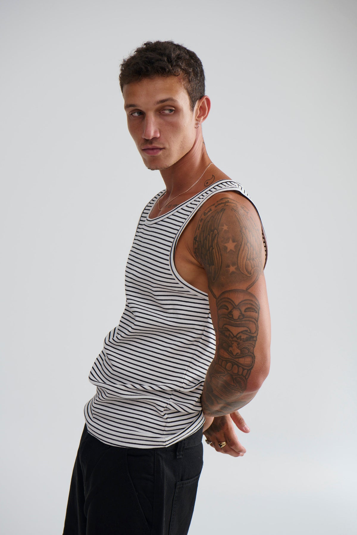 NTH Fitted Ribbed Tank Stripe