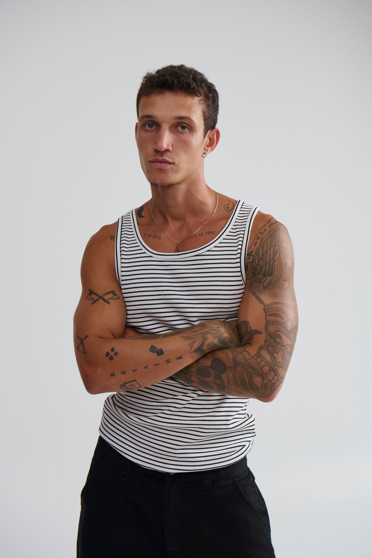 NTH Fitted Ribbed Tank Stripe