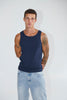 NTH Fitted Ribbed Tank Navy