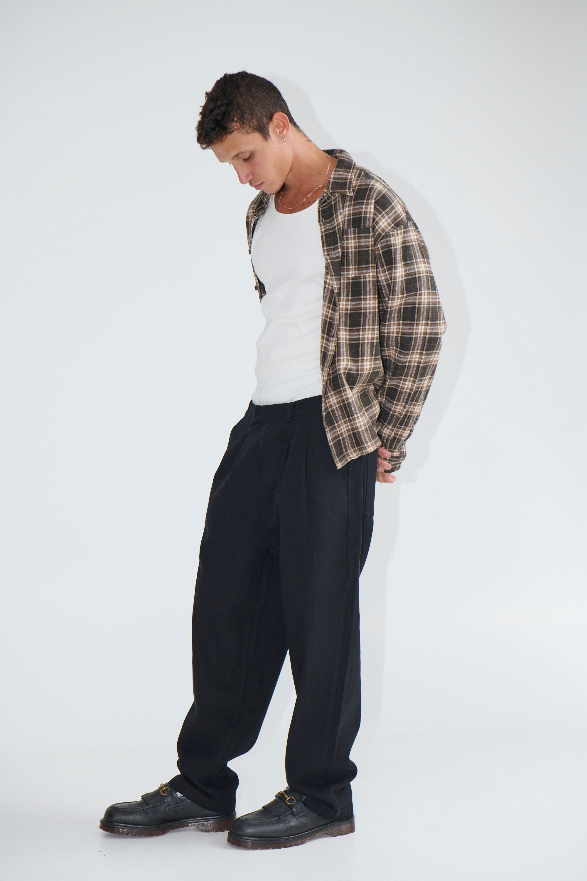 Simon Baggy Pleat Pant Black
