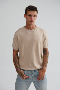 Nigel Fitted Knitted Tee Oat