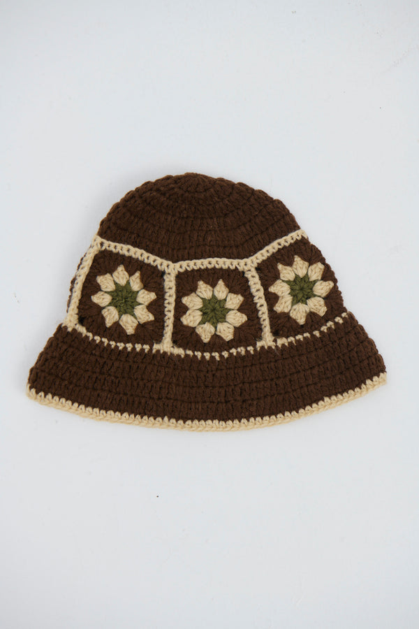 Crochet Bucket Hat Boho Chocolate