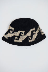 Crochet Bucket Hat Wave Black