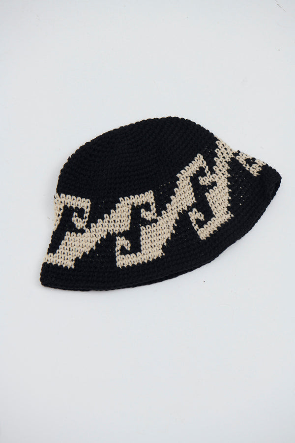 Crochet Bucket Hat Wave Black