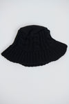 Crochet Bucket Hat Cable Black