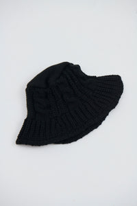 Crochet Bucket Hat Cable Black