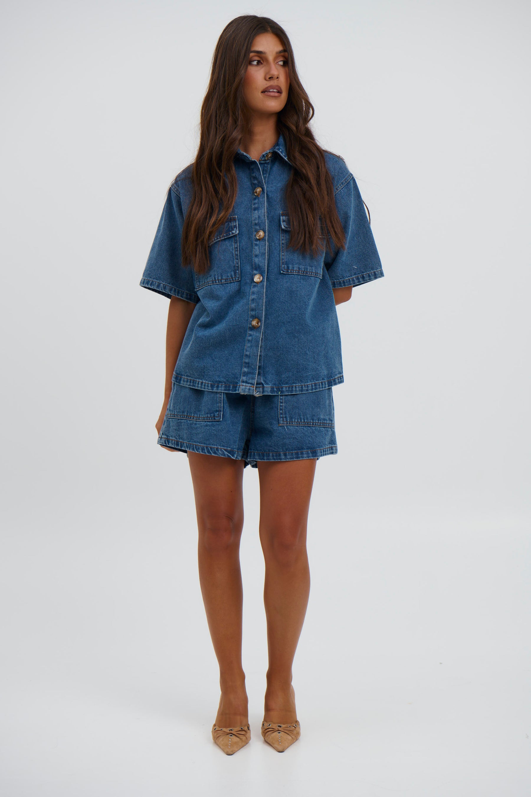 Blue Denim Pants Set main image 1