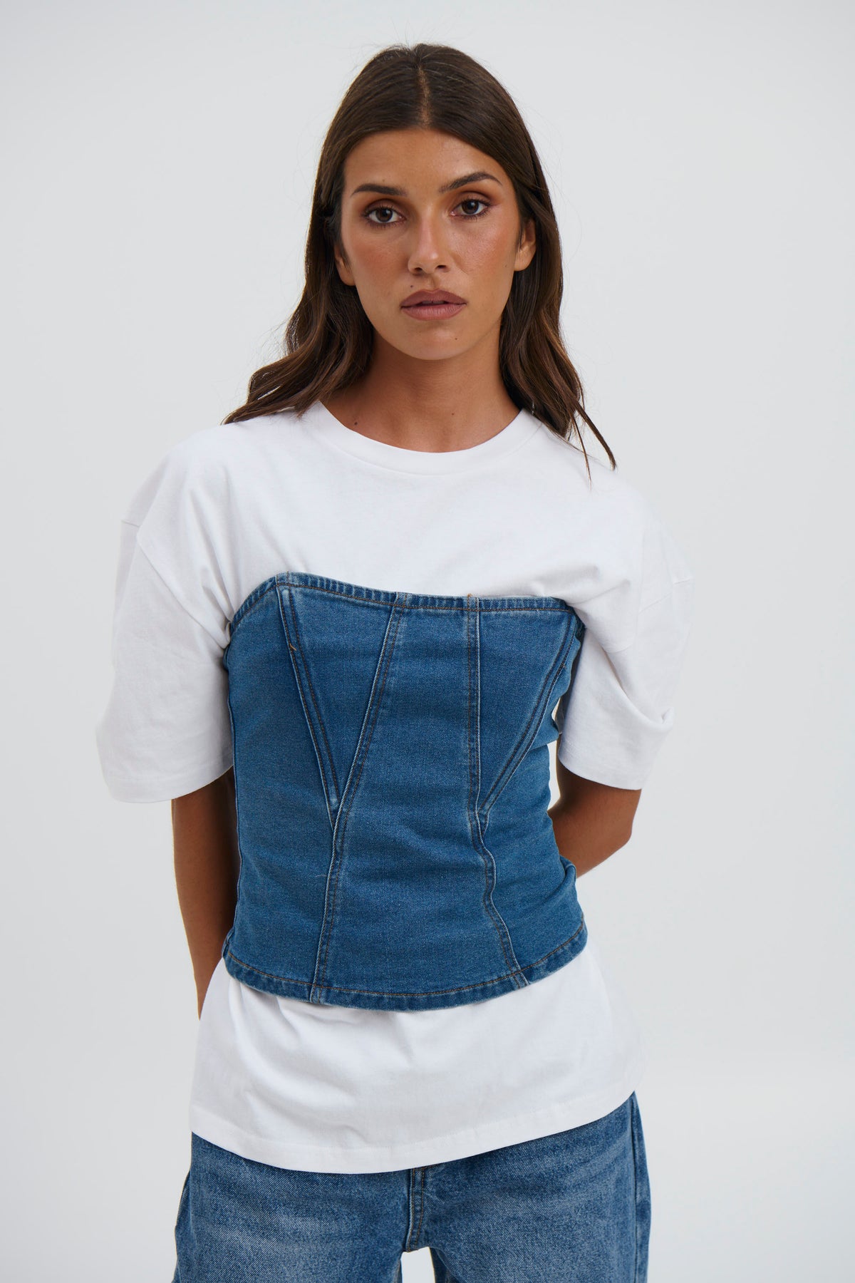 Jaylan Denim Top Blue