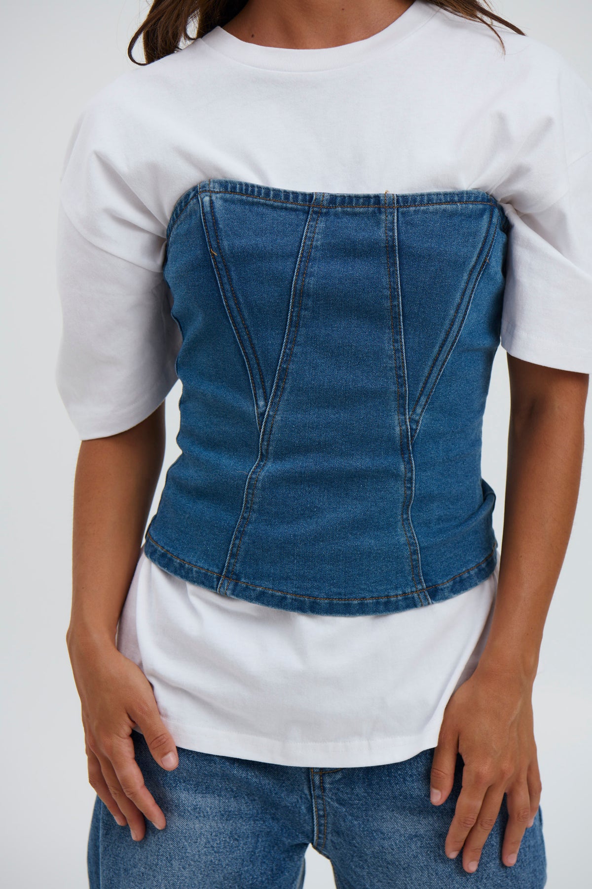 Jaylan Denim Top Blue