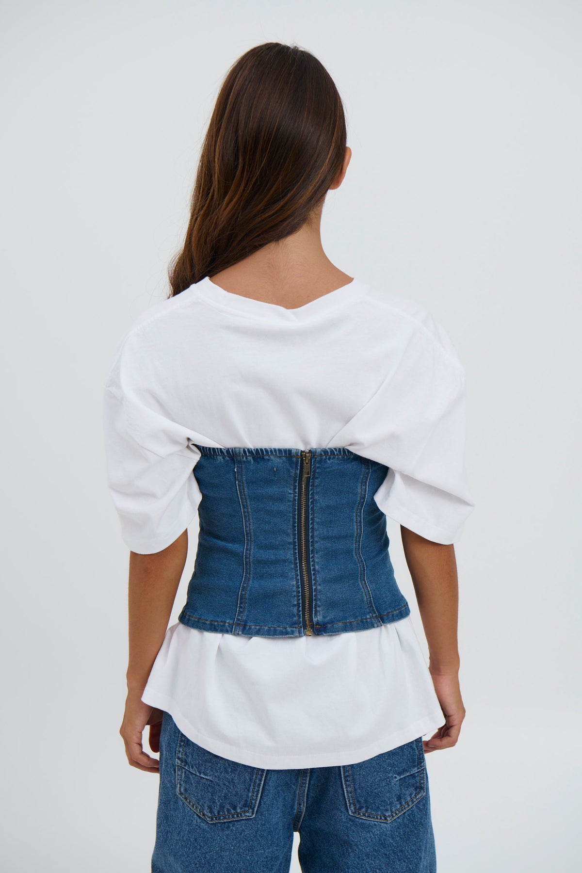 Jaylan Denim Top Blue