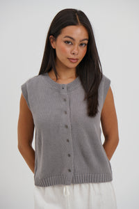 Cassia Knitted Vest Grey