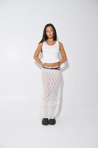 Nadia Lace Maxi Skirt White