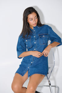 Kaneisha Denim Dress Mid Blue