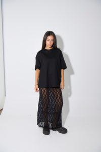 Nadia Lace Maxi Skirt Black