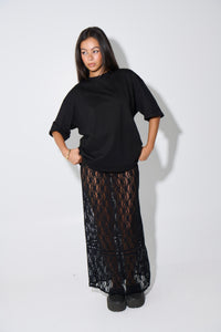 Nadia Lace Maxi Skirt Black