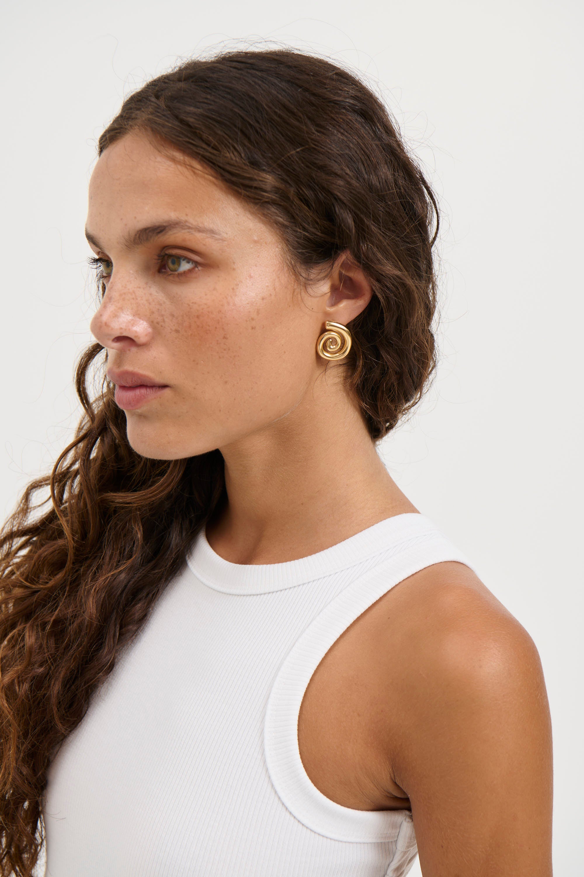 Swirling Earring 18k Gold Plated