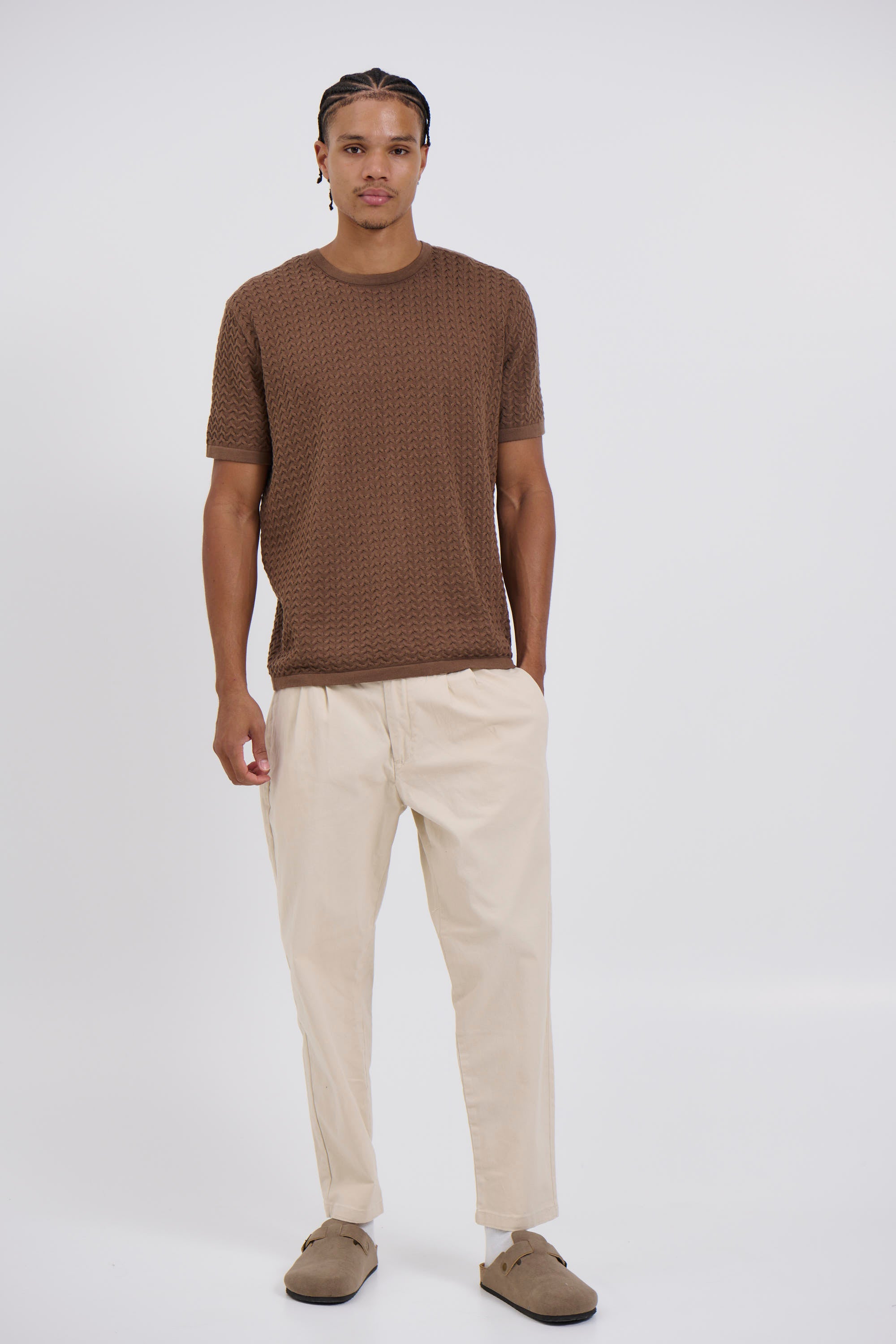 NTH Cropped Pleat Pant Ivory