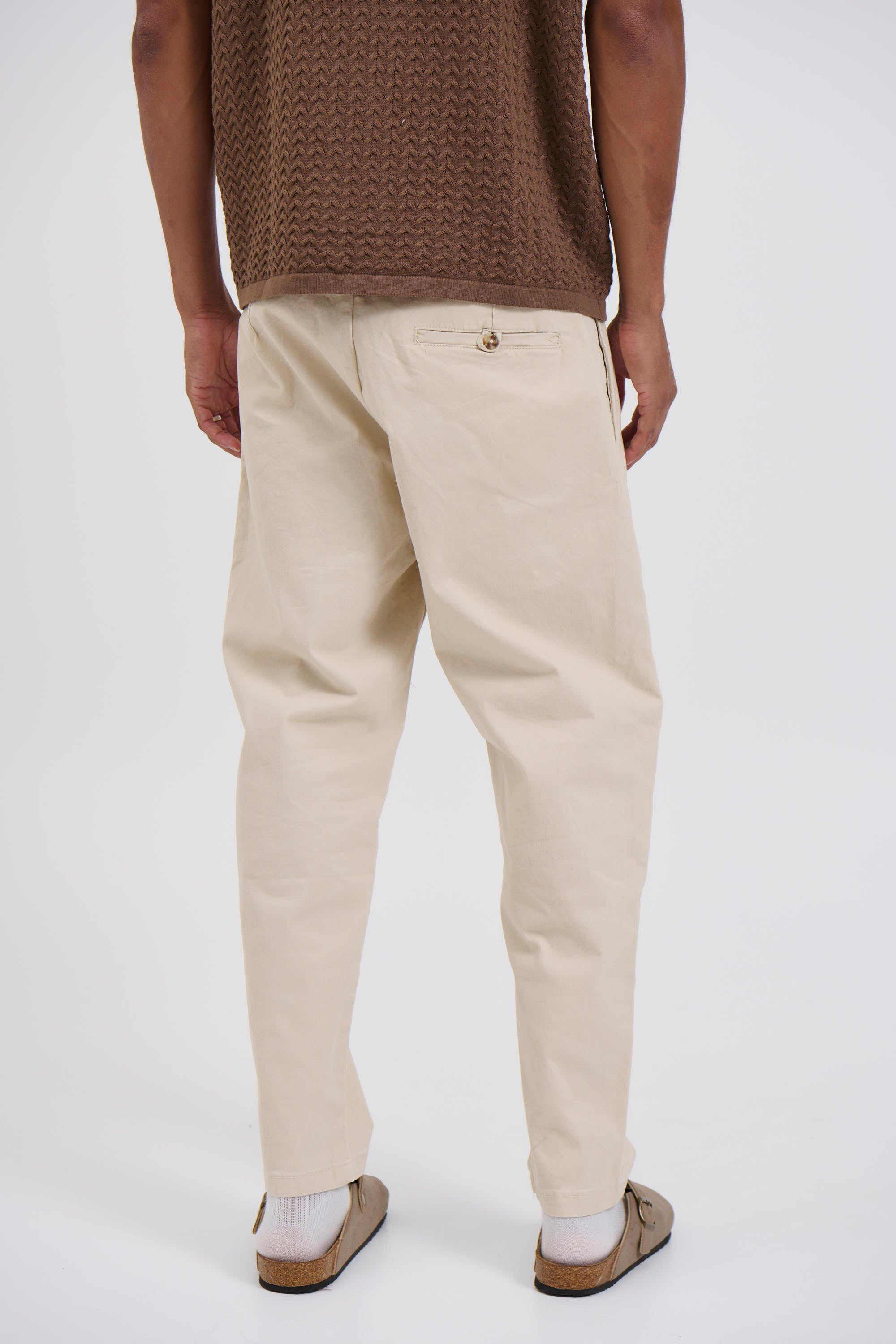 NTH Cropped Pleat Pant Ivory