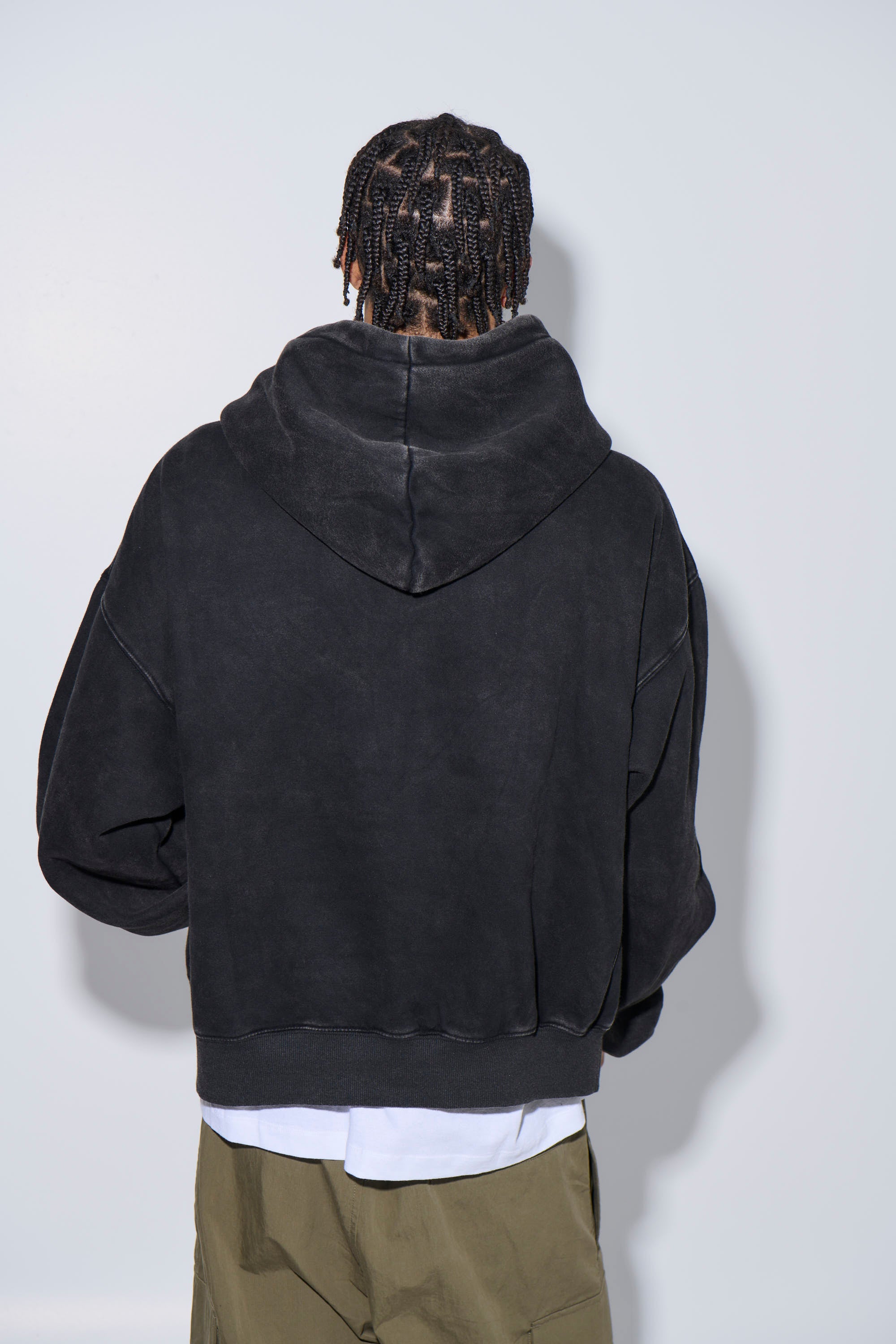 Roman Cropped Drop Hoodie Acid
