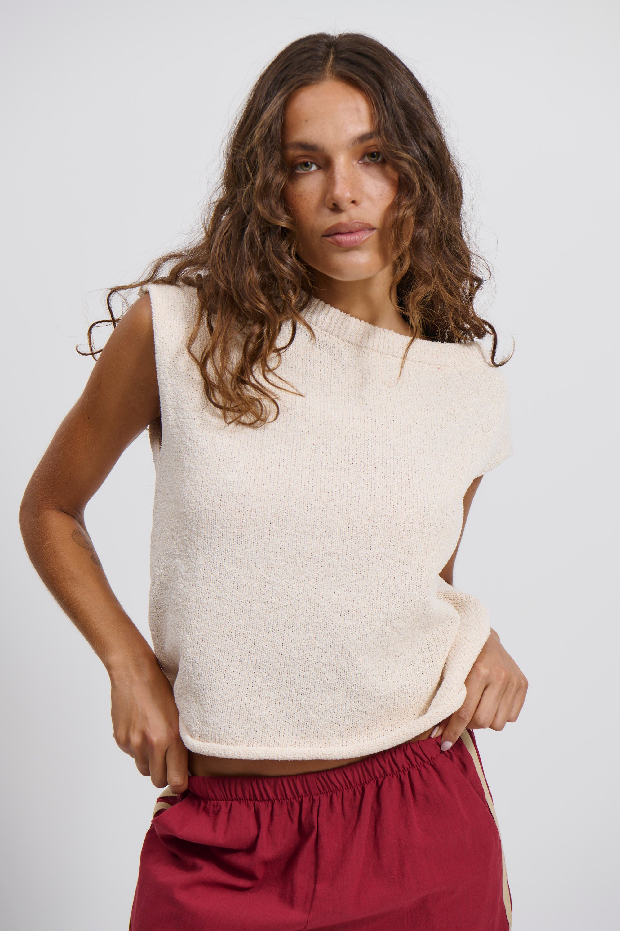 Kaisha Crop Knit Cream
