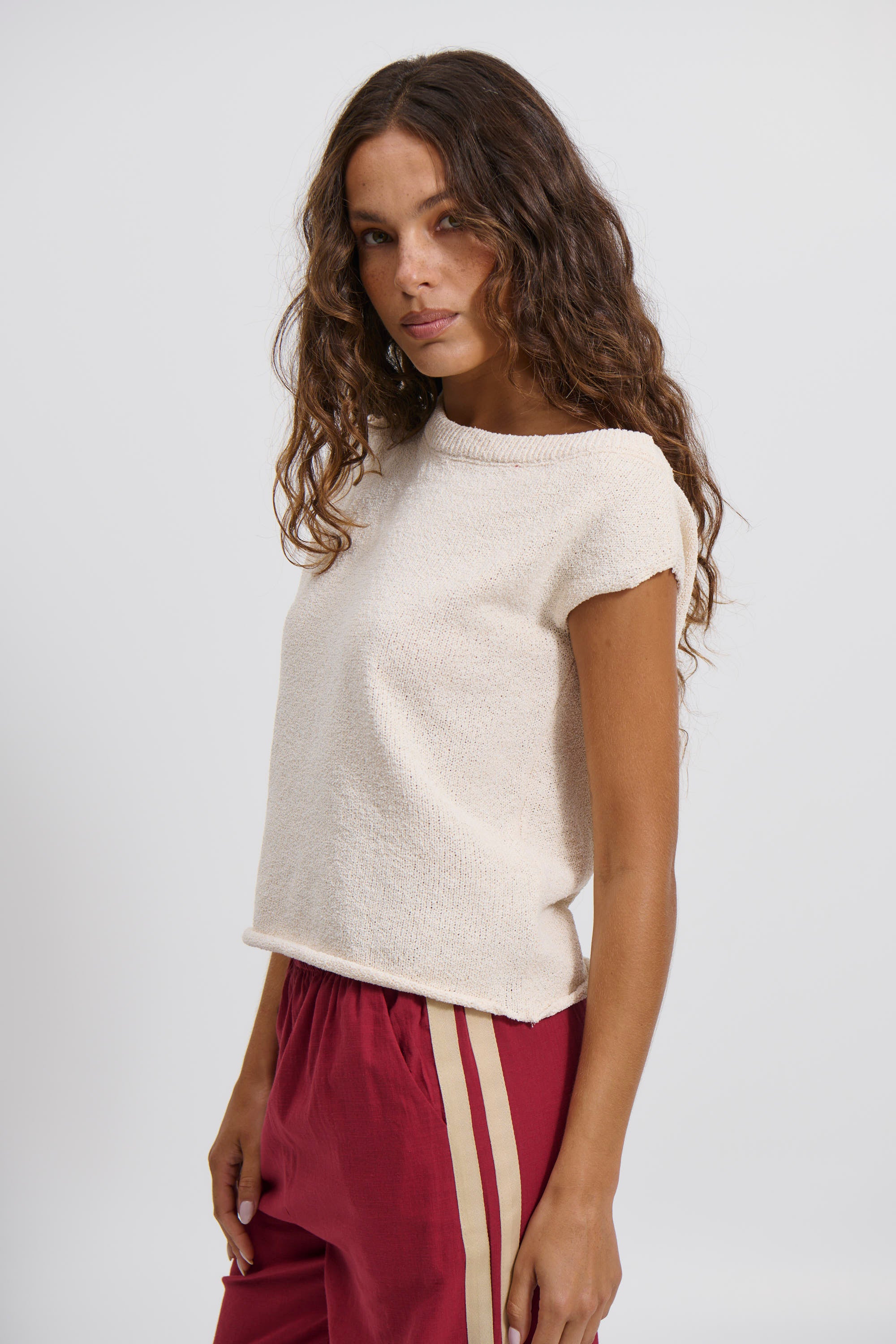Kaisha Crop Knit Cream