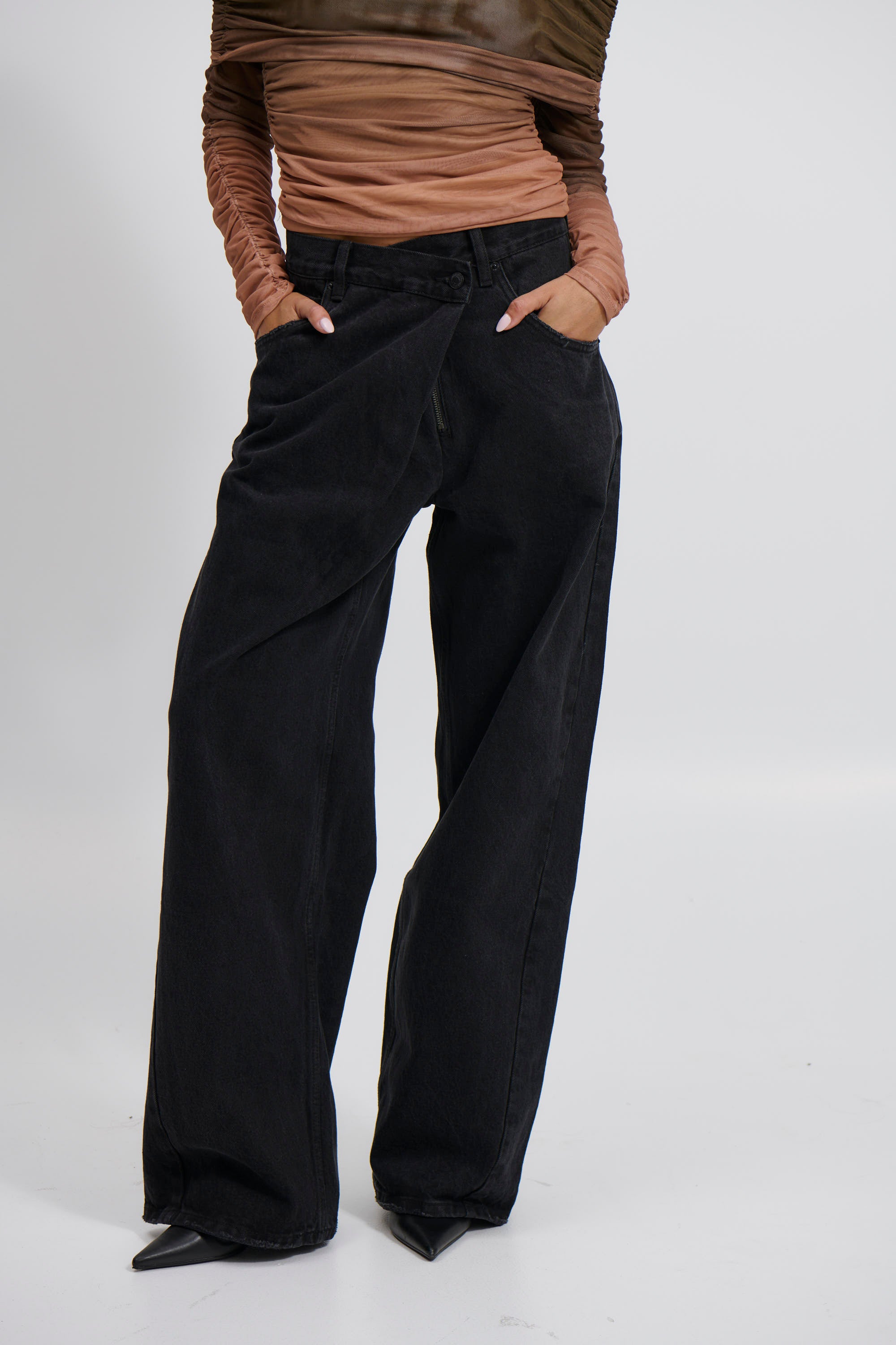 Palace Fold Waist Jean Backstage Black