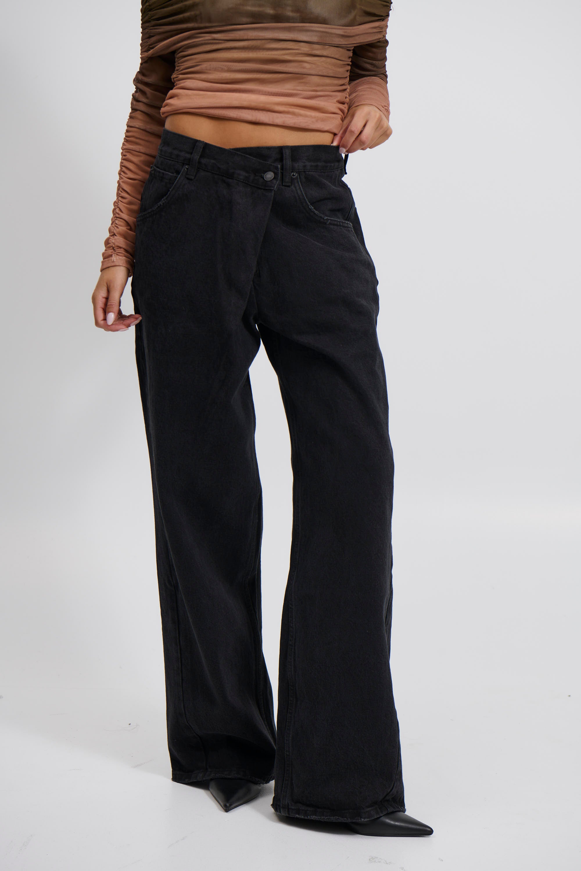 Palace Fold Waist Jean Backstage Black