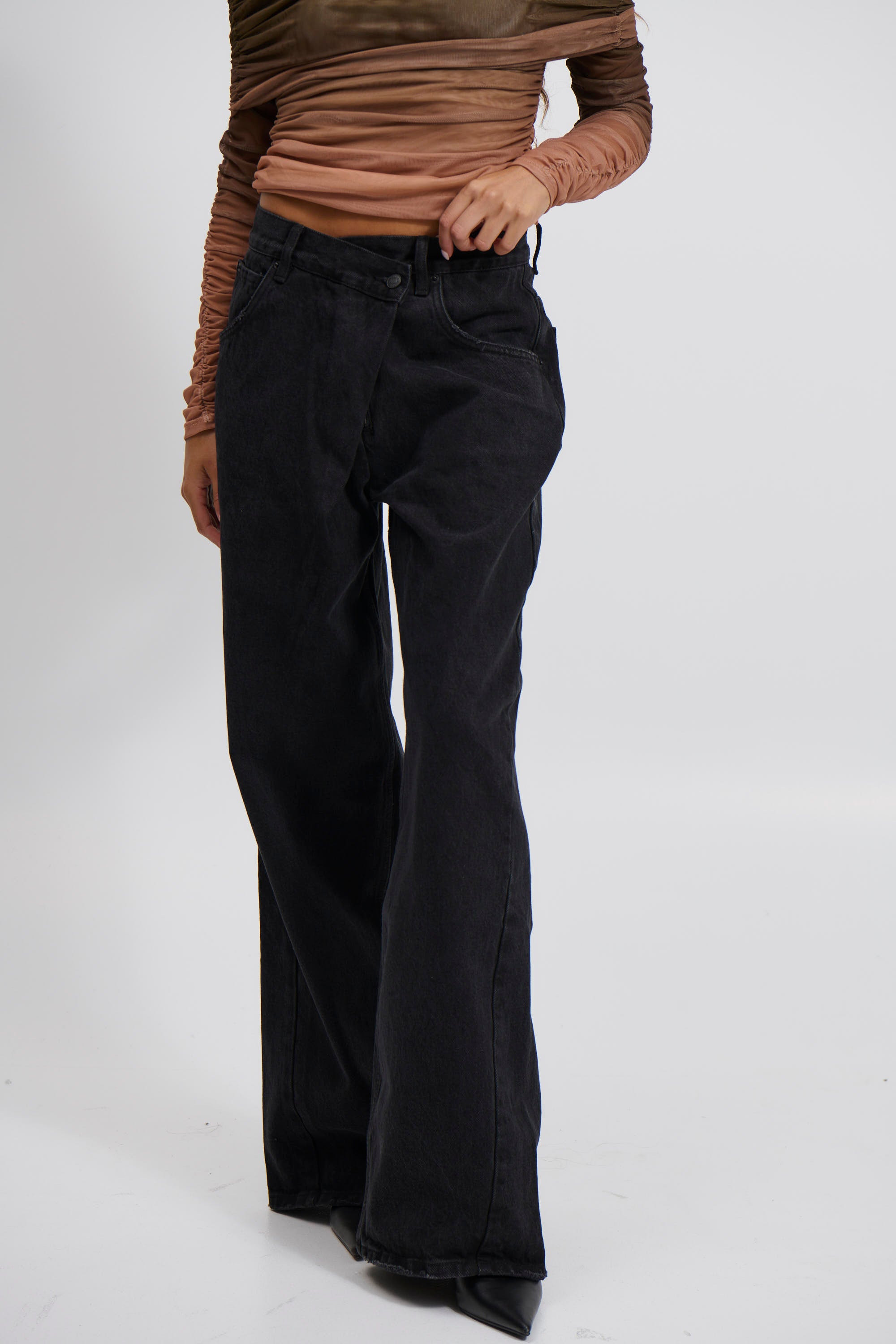 Palace Fold Waist Jean Backstage Black
