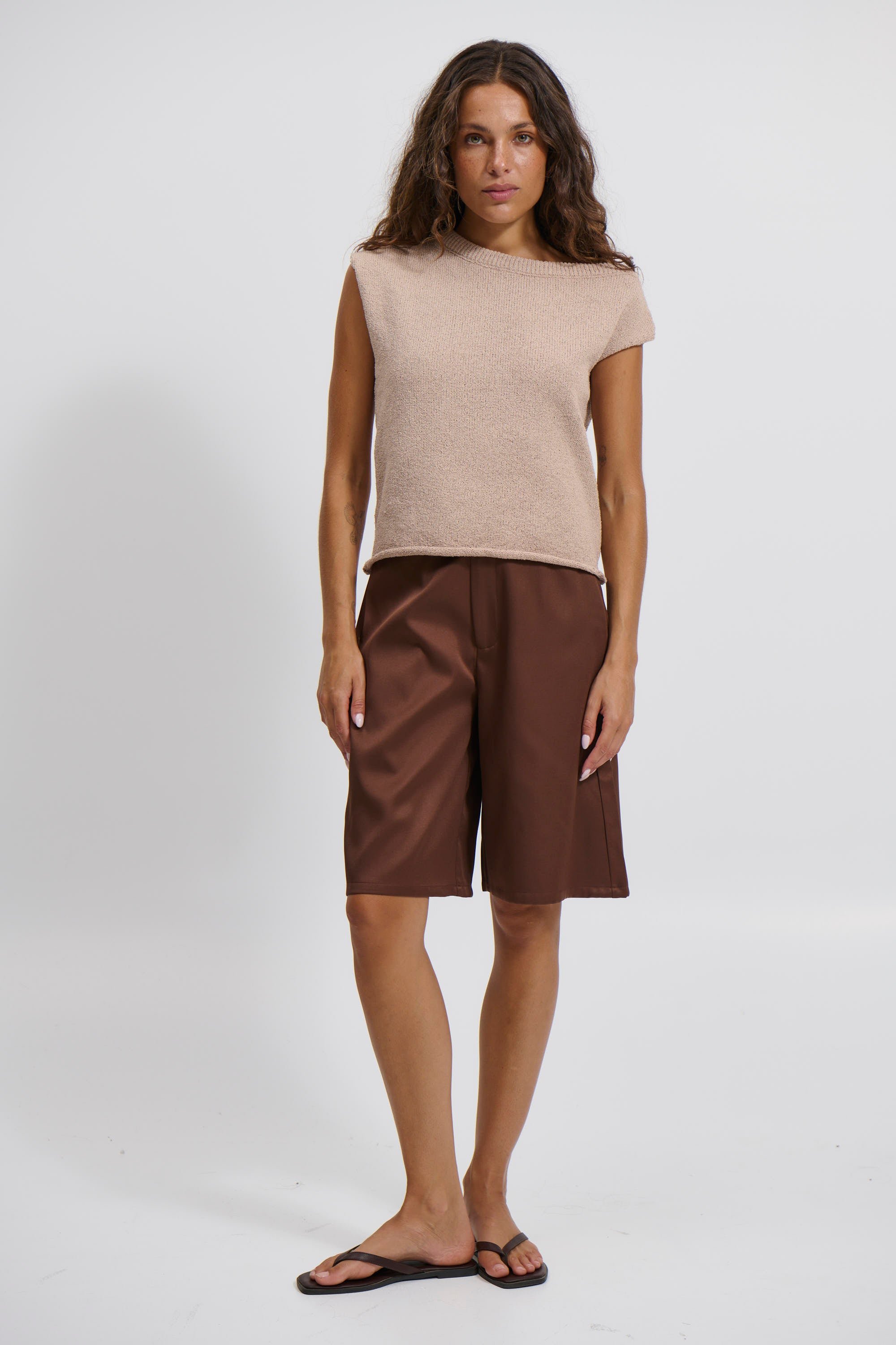 Kaisha Crop Knit Mocha