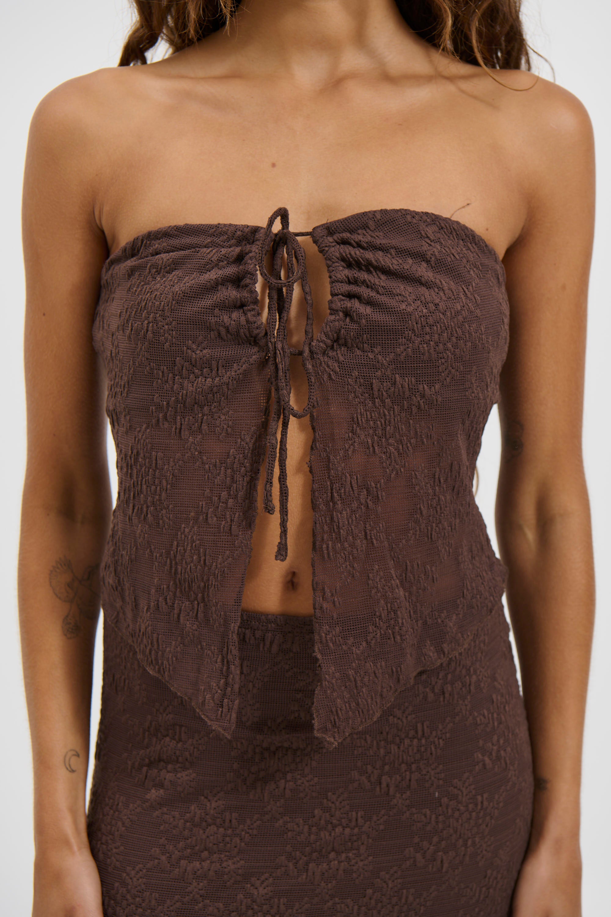 Summer Lace Top Chocolate