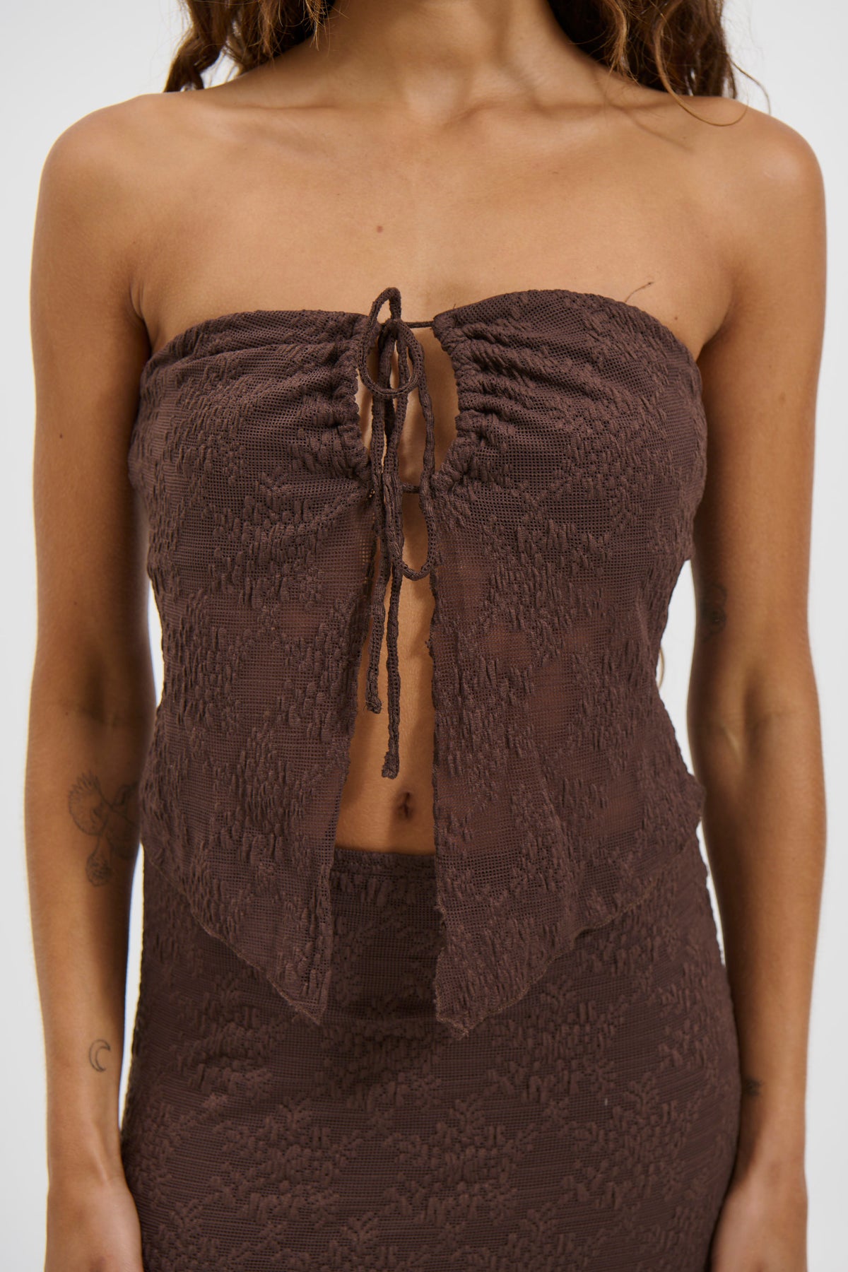 Summer Lace Top Chocolate