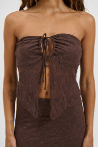 Summer Lace Top Chocolate