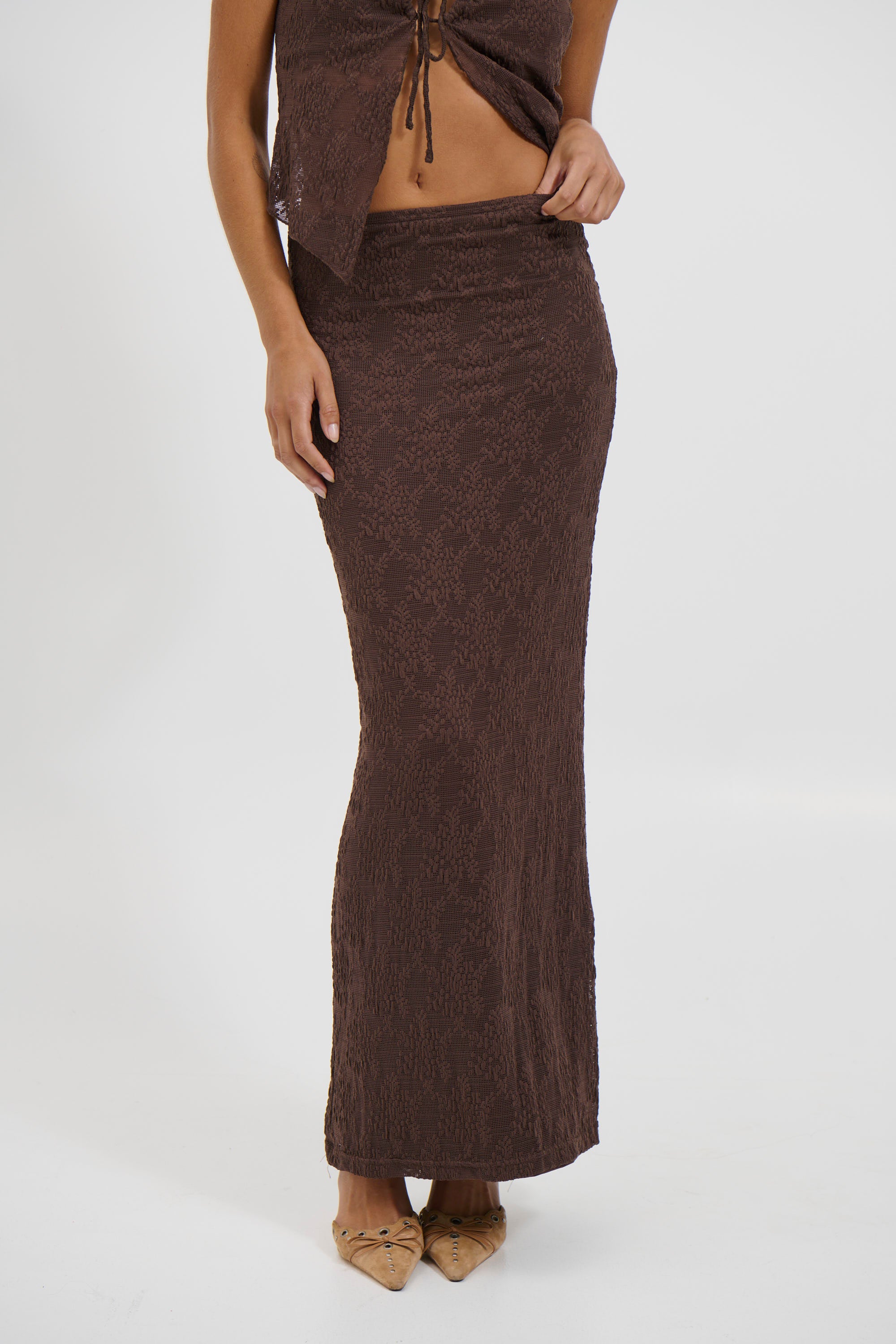 Summer Lace Skirt Chocolate