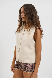 Cassia Knitted Vest Cream