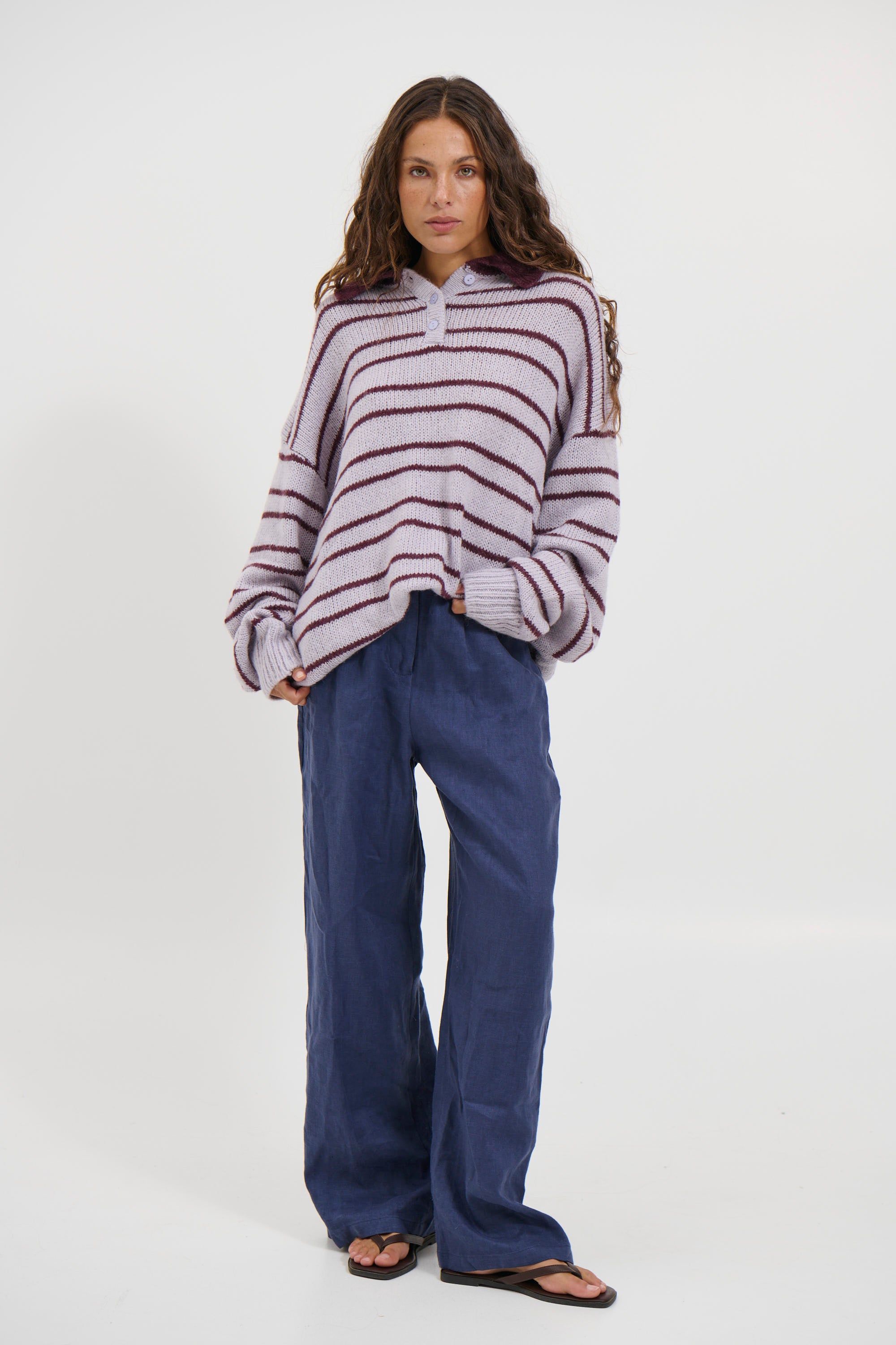 Laney Linen Pant Navy