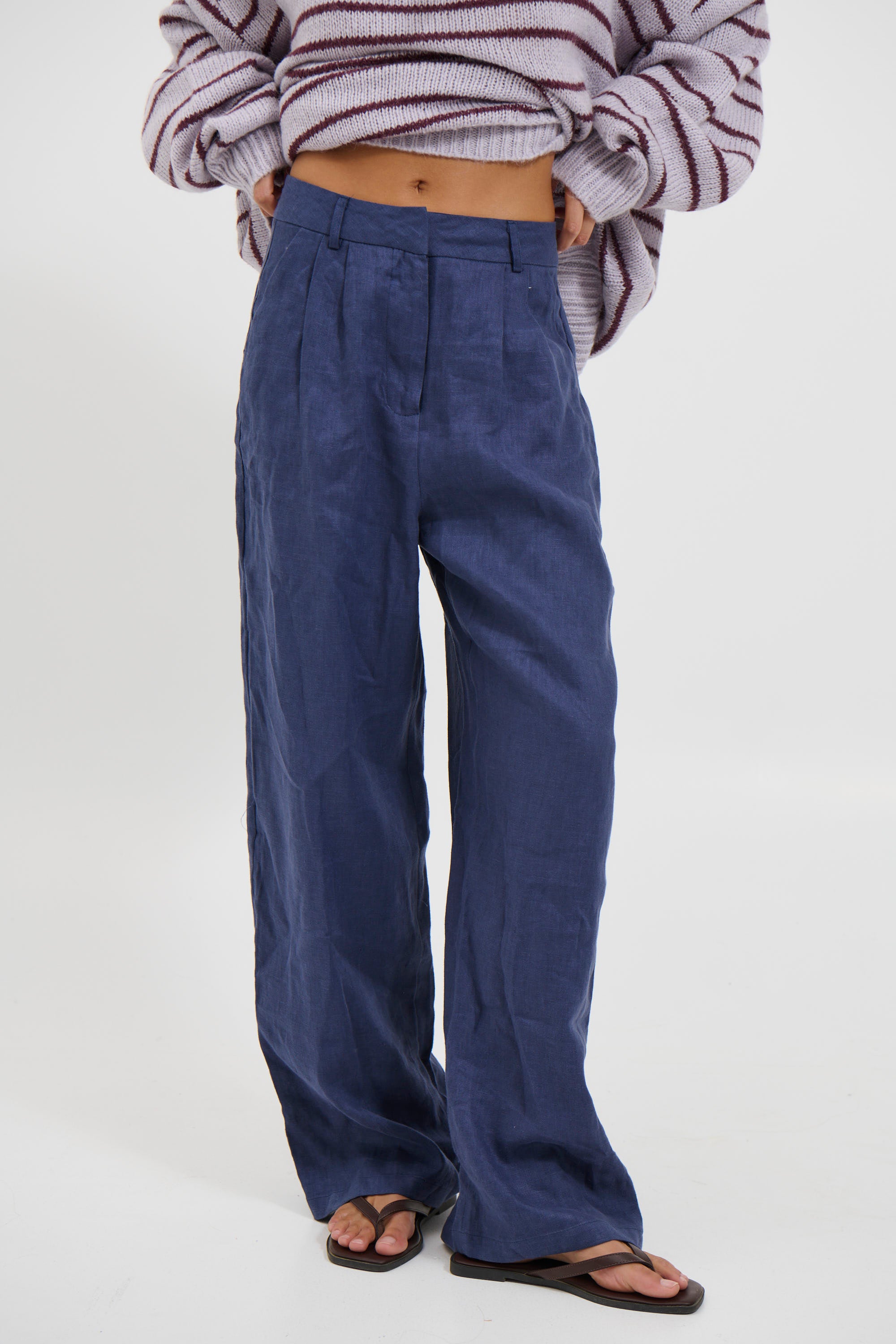 Laney Linen Pant Navy