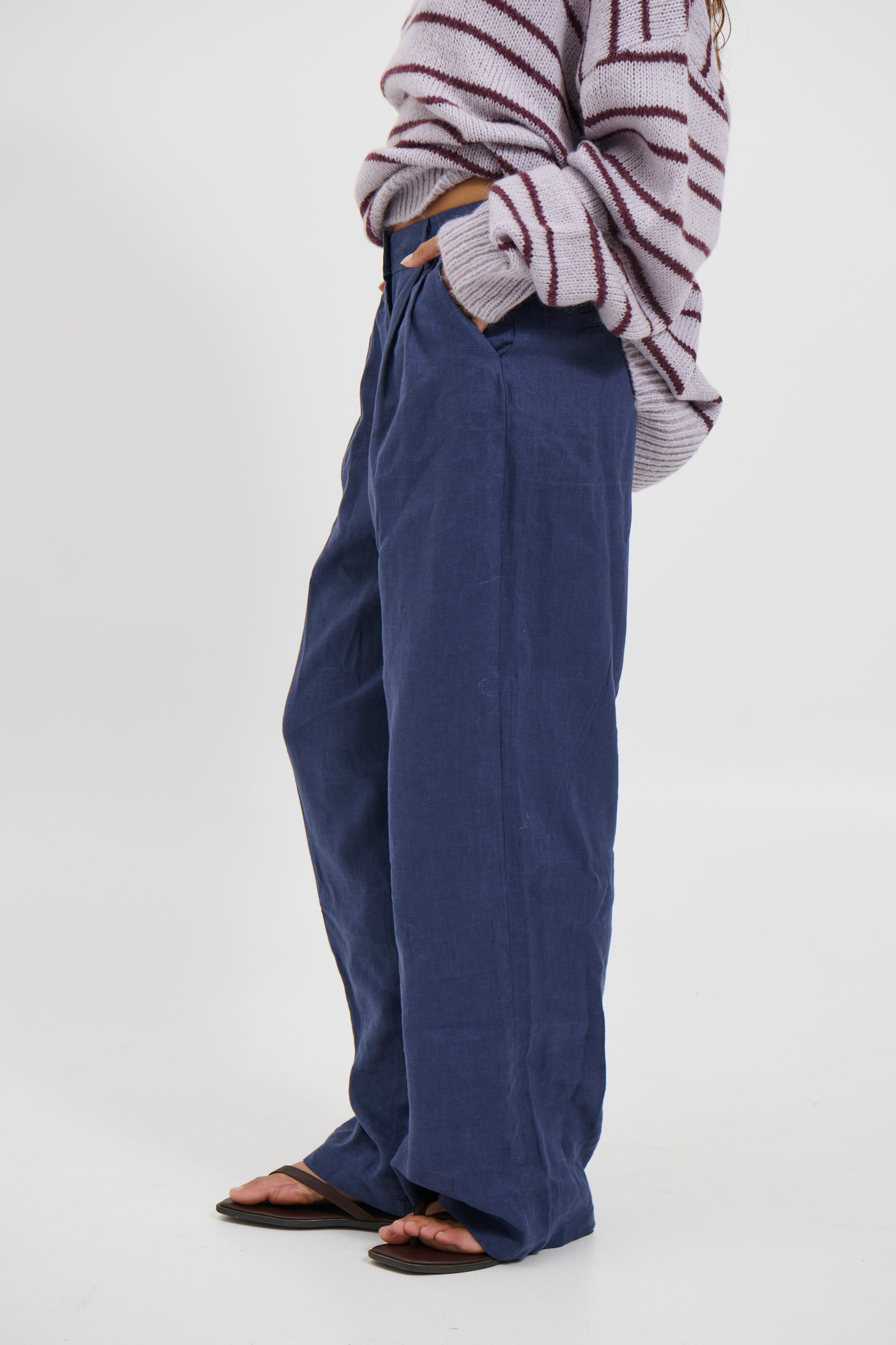 Laney Linen Pant Navy