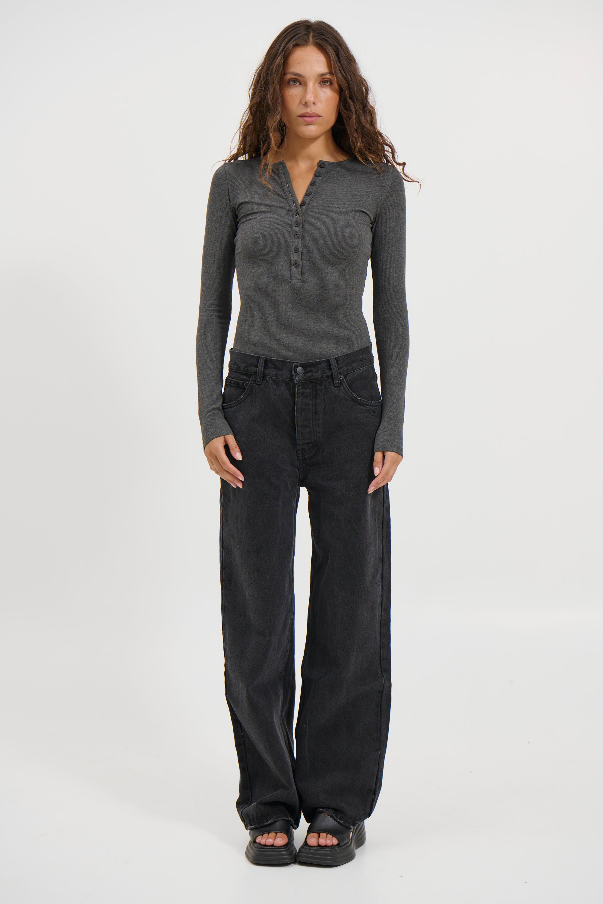 Lara Bodysuit Dark Heather Grey