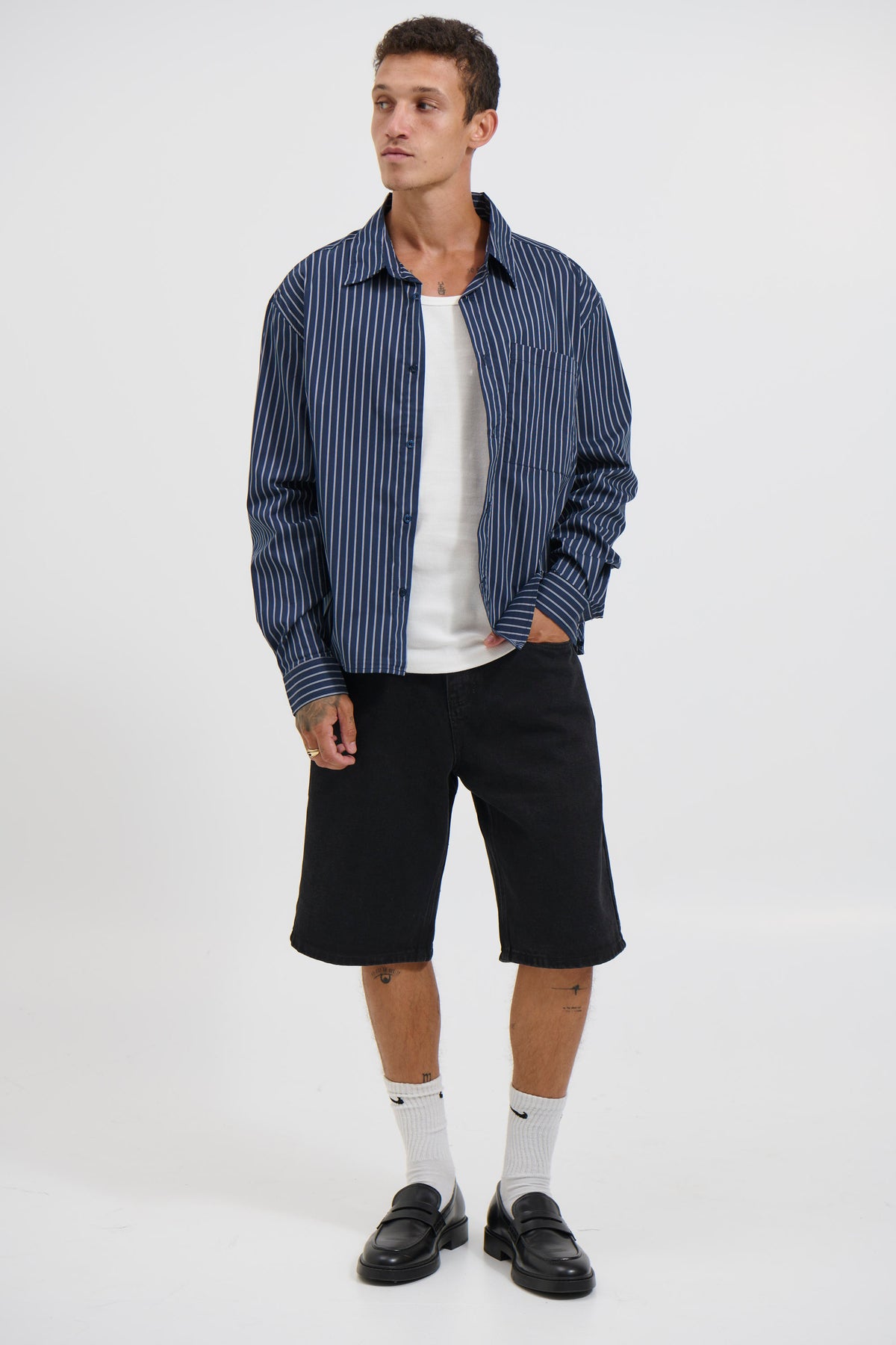 Long Sleeve Box Shirt Navy