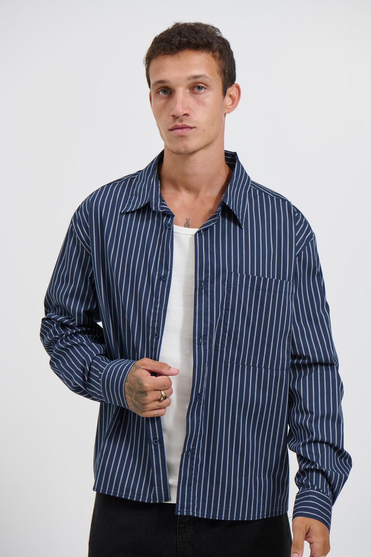 Long Sleeve Box Shirt Navy