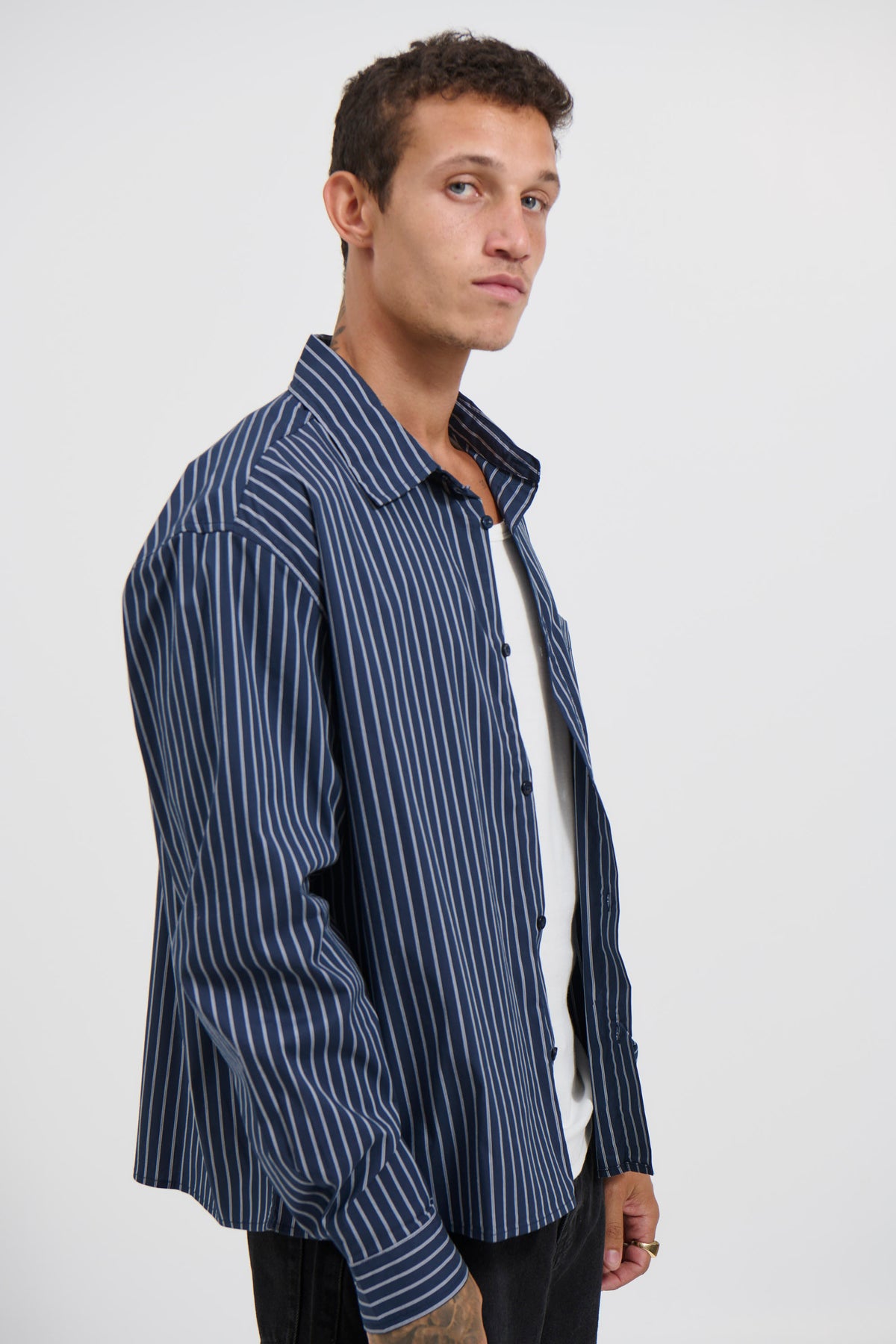 Long Sleeve Box Shirt Navy